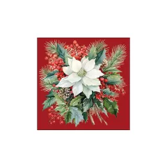   Poinsettia bouquet red papírszalvéta 33x33cm, 20db-os – Ambiente