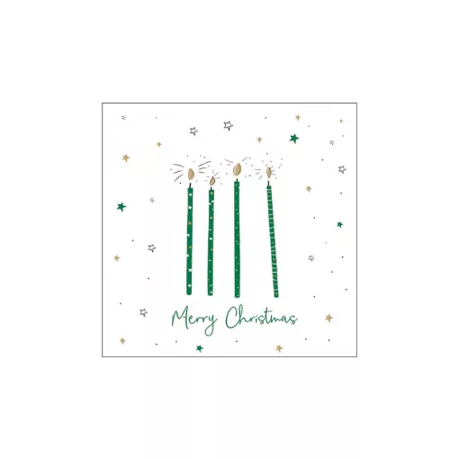 X-mas candles green papírszalvéta 33x33cm, 20db-os – Ambiente
