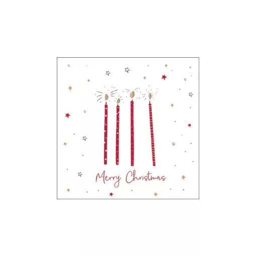 X-mas candles red papírszalvéta 33x33cm, 20db-os – Ambiente