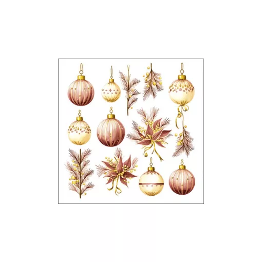 Hanging decorations bordeauxpapírszalvéta 33x33cm, 20db-os – Ambiente