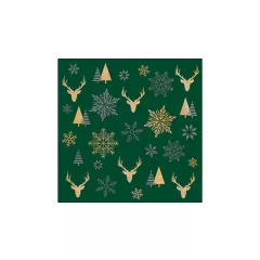   Winter silhouettes green papírszalvéta 33x33cm, 20db-os – Ambiente