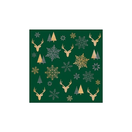 Winter silhouettes green papírszalvéta 33x33cm, 20db-os – Ambiente