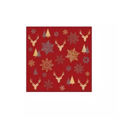   Winter silhouettes red papírszalvéta 33x33cm, 20db-os – Ambiente