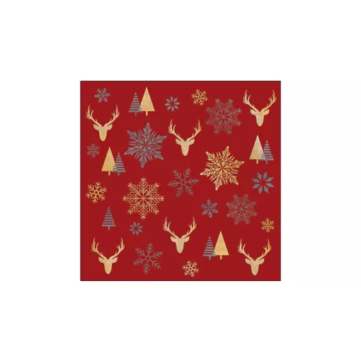 Winter silhouettes red papírszalvéta 33x33cm, 20db-os – Ambiente