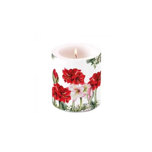 Blooming amaryllis white átvilágítós gyertya 10x10xcm – Ambiente