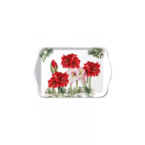 Blooming amaryllis white műanyag kistálca 13x21cm – Ambiente