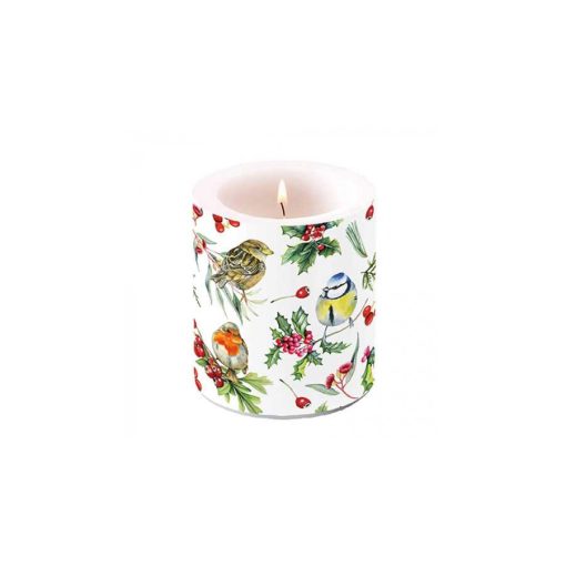 Birds in Winter átvilágítós gyertya 10x10xcm – Ambiente