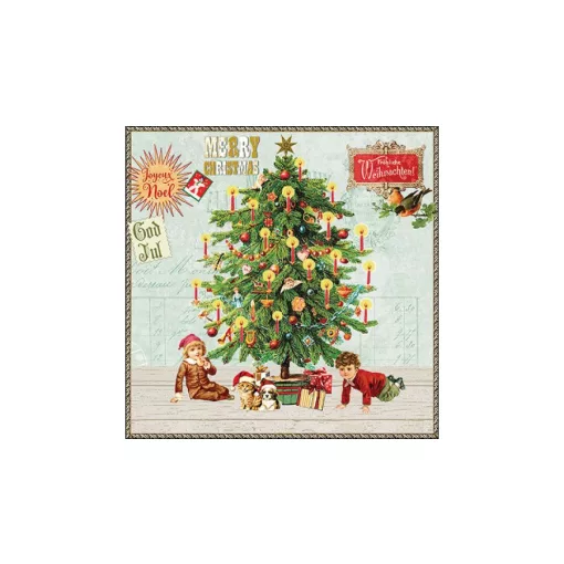 Under the X-Mas tree green papírszalvéta 33x33cm, 20db-os – Ambiente