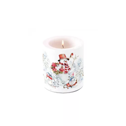 Sporty snowmen átvilágítós gyertya 10x10xcm – Ambiente