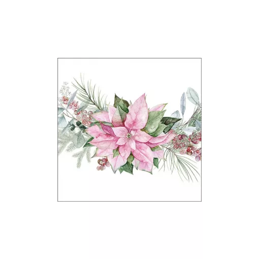 Pink poinsettia papírszalvéta 33x33cm, 20db-os – Ambiente