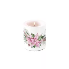   Pink poinsettia átvilágítós gyertya 10x10xcm – Ambiente