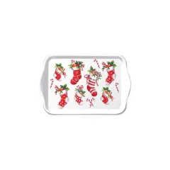  X-mas stockings white műanyag kistálca 13x21cm – Ambiente