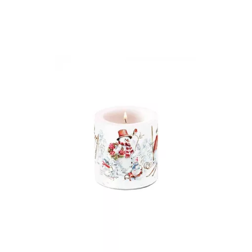 Sporty snowmen átvilágítós gyertya 8x7,5cm – Ambiente