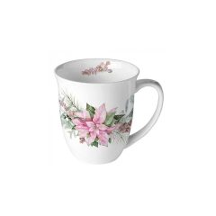Pink poinsettia porcelánbögre 0,4l – Ambiente