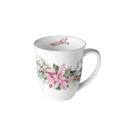 Pink poinsettia porcelánbögre 0,4l – Ambiente