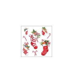   X-mas stockings white papírszalvéta 25x25cm, 20db-os – Ambiente