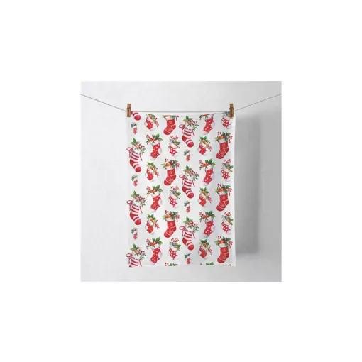 X-mas stockings white konyharuha 50x70cm, 100% pamut – Ambiente