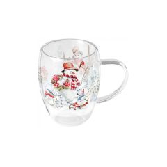   Sporty snowmen duplafalú borosilicate üvegcsésze 0,35l – Ambiente