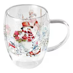   Sporty snowmen duplafalú borosilicate üvegcsésze 0,35l – Ambiente