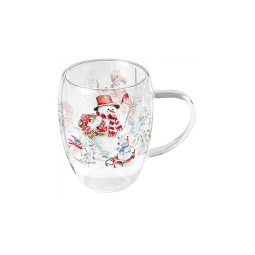 Sporty snowmen duplafalú borosilicate üvegcsésze 0,35l – Ambiente