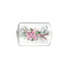 Pink poinsettia műanyag kistálca 13x21cm – Ambiente