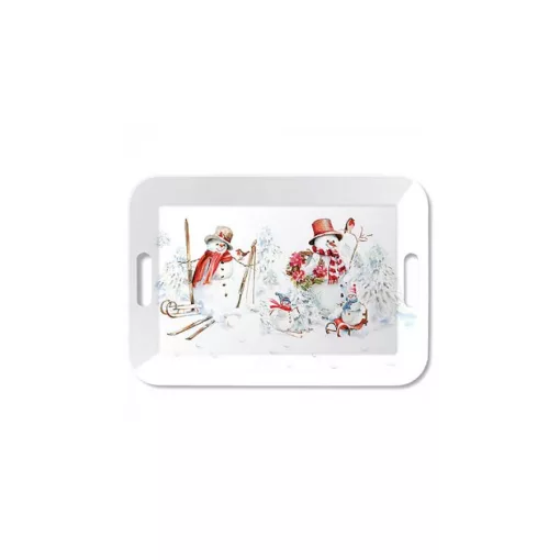 Sporty snowmen műanyag nagytálca 33x47cm – Ambiente