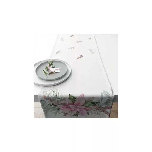 Pink poinsettia asztali futó 40x150cm, 100% pamut – Ambiente