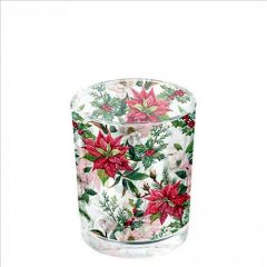 Ambiente Christmas florals üveg mécsestartó 5,5x6cm