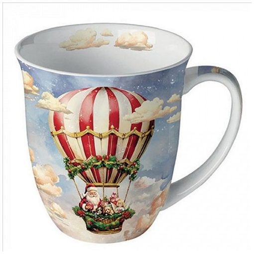 Ambiente Santa's air balloon porcelánbögre 0,4l