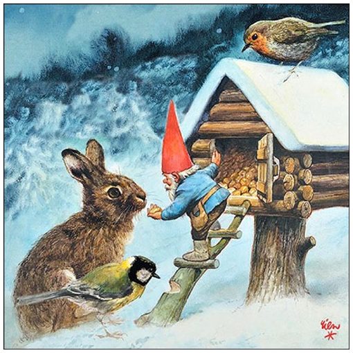 Ambiente Gnome feeding animals papírszalvéta 33x33cm, 20db-os