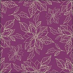   Ambiente Poinsettia outline bordeaux papírszalvéta 33x33cm, 20db-os