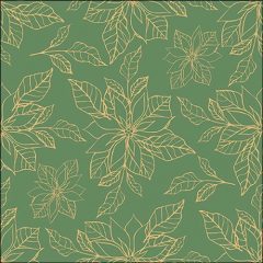   Ambiente Poinsettia outline green papírszalvéta 33x33cm, 20db-os