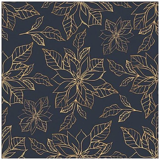 Ambiente Poinsettia outline black papírszalvéta 33x33cm, 20db-os
