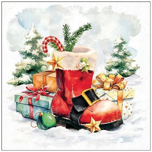 Ambiente Santa's boot papírszalvéta 33x33cm, 20db-os