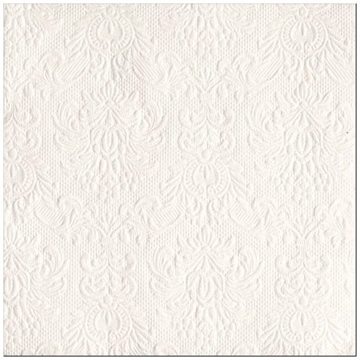 Elegance white dombornyomott papírszalvéta 33x33cm, 15db-os