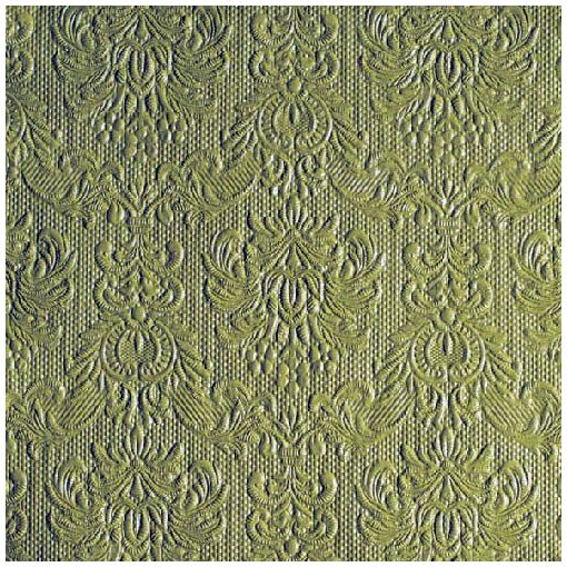 Elegance green dombornyomott papírszalvéta 33x33cm, 15db-os