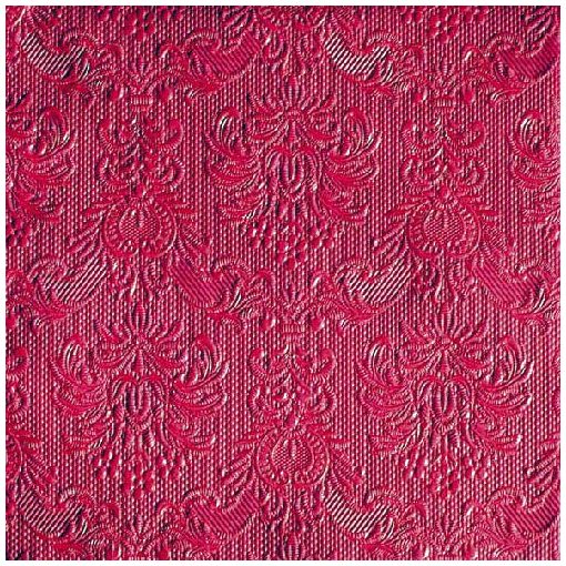 Elegance red dombornyomott papírszalvéta 33x33cm, 15db-os