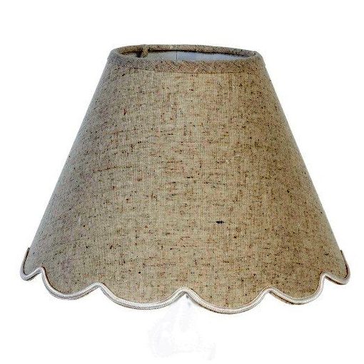 Műanyag lámpabúra textil borítással 22x16cm, natúr hullámos aljú