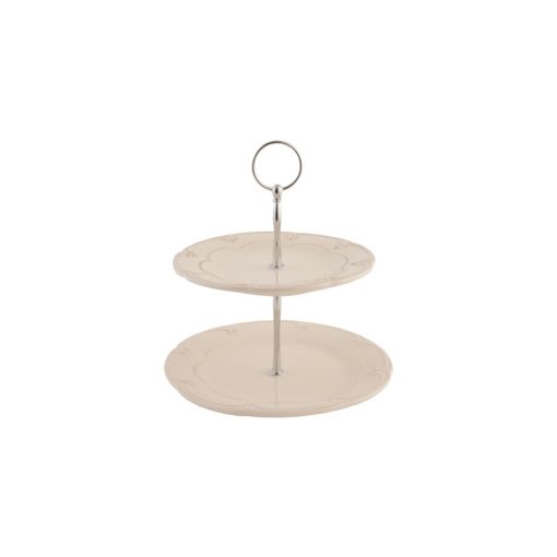 Kerámia sütikínáló állvány kétemeletes, 21x23cm, Rustic Romance – Clayre-Eef