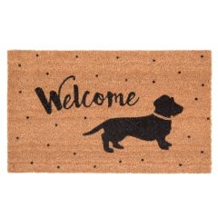   Lábtörlő 75x45cm, kókusz-PVC, kutyás " Welcome"