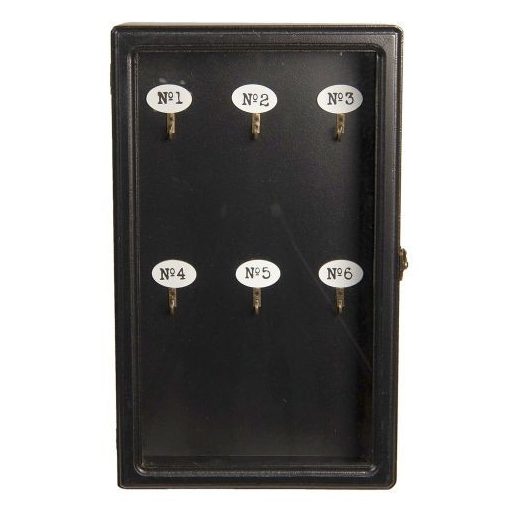 Fa fali kulcsosszekrény 24x7x38cm, fekete