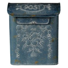 Fém postaláda antikolt kék, 26x11x31cm
