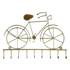 Fém kulcstartó fogas, bicikli 32x4x23cm, arany színű