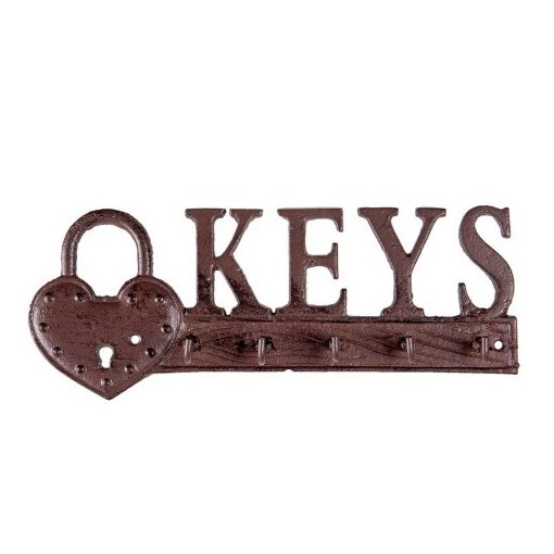 Öntöttvas fali kulcstartó 27x3x10cm, Keys