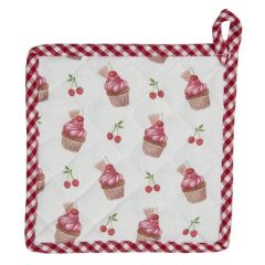 Edényalátét 20x20cm 100% pamut, Cherry Cupcakes