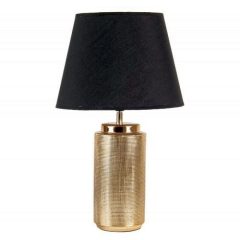   Asztali lámpa arany-fekete, kerámia/fém, fekete textilbevonatú műanyag belsejű búrával 28x51cm