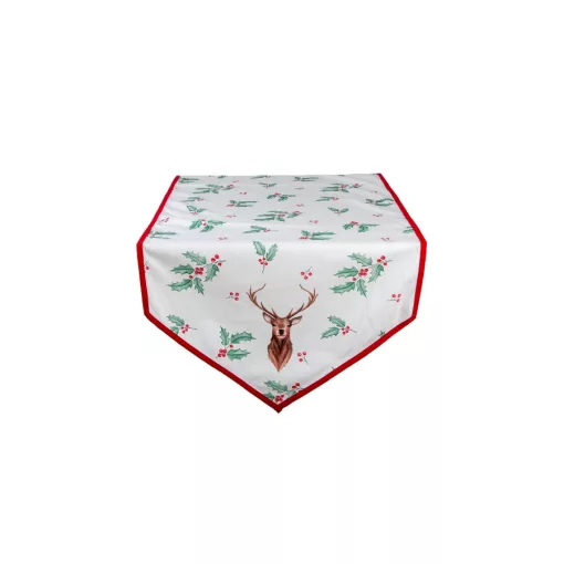 Asztali futó 50x160cm, pamut, Holly Christmas – Clayre-Eef