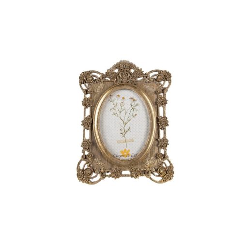 Arany színű rózsás képkeret 18x2x24cm, műanyag – Clayre-Eef