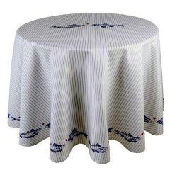 Asztalterítő kerek,170cm, 100% pamut, Sun, Sea and Fish