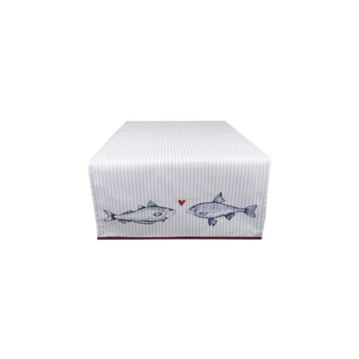Asztali futó 50x140cm, 100% pamut, Sun, Sea and Fish – Clayre-Eef